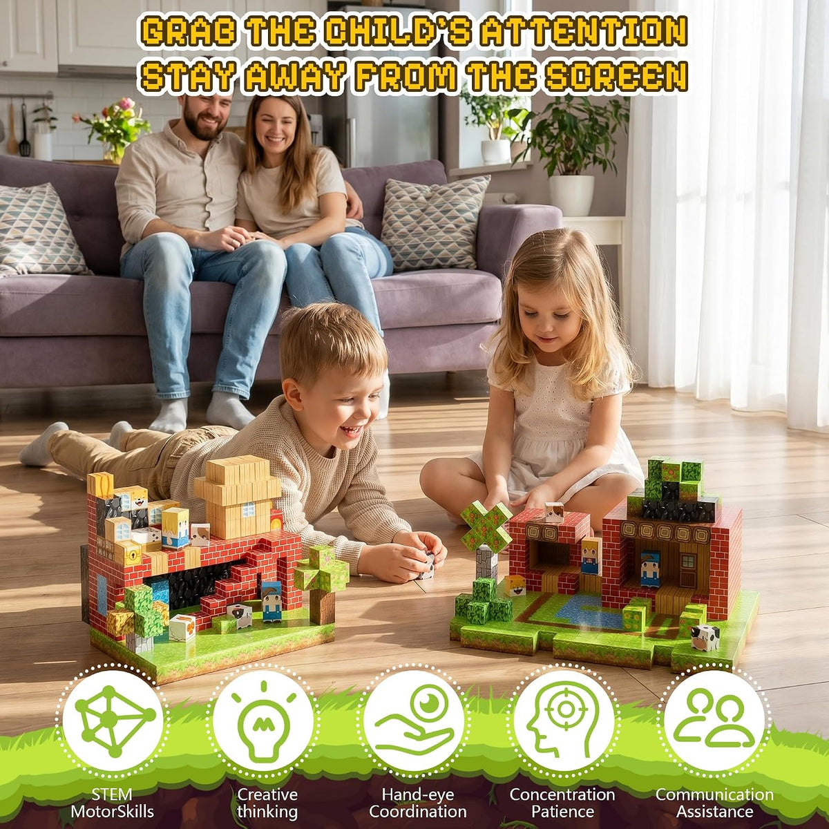 200PCS Magnetic Building Blocks Set - Forest 100PCS 0.78 in Size - image 2