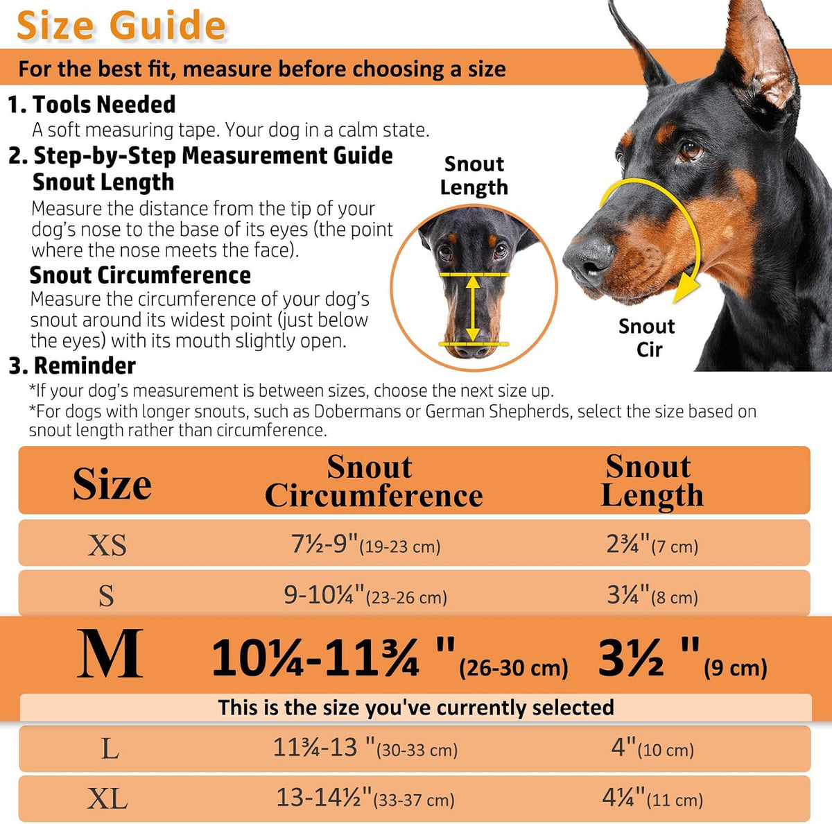 Dog Muzzle, Humane Basket Muzzle for Large Dogs Biting - Black / Medium - image 2