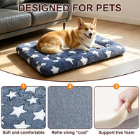 Dog Bed Mat, Reversible Crate Pad - 30"L*20"W*1.5"Th / Dark Blue Stars-1pc - image 3