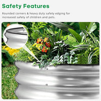 JERIA Raised Garden Bed,Galvanized Raised 2 PCS 2×2×1ft Planter Boxes Outdoor with Easy Assembly, Round Garden Bed for Vegetables, Fruits, Flowers