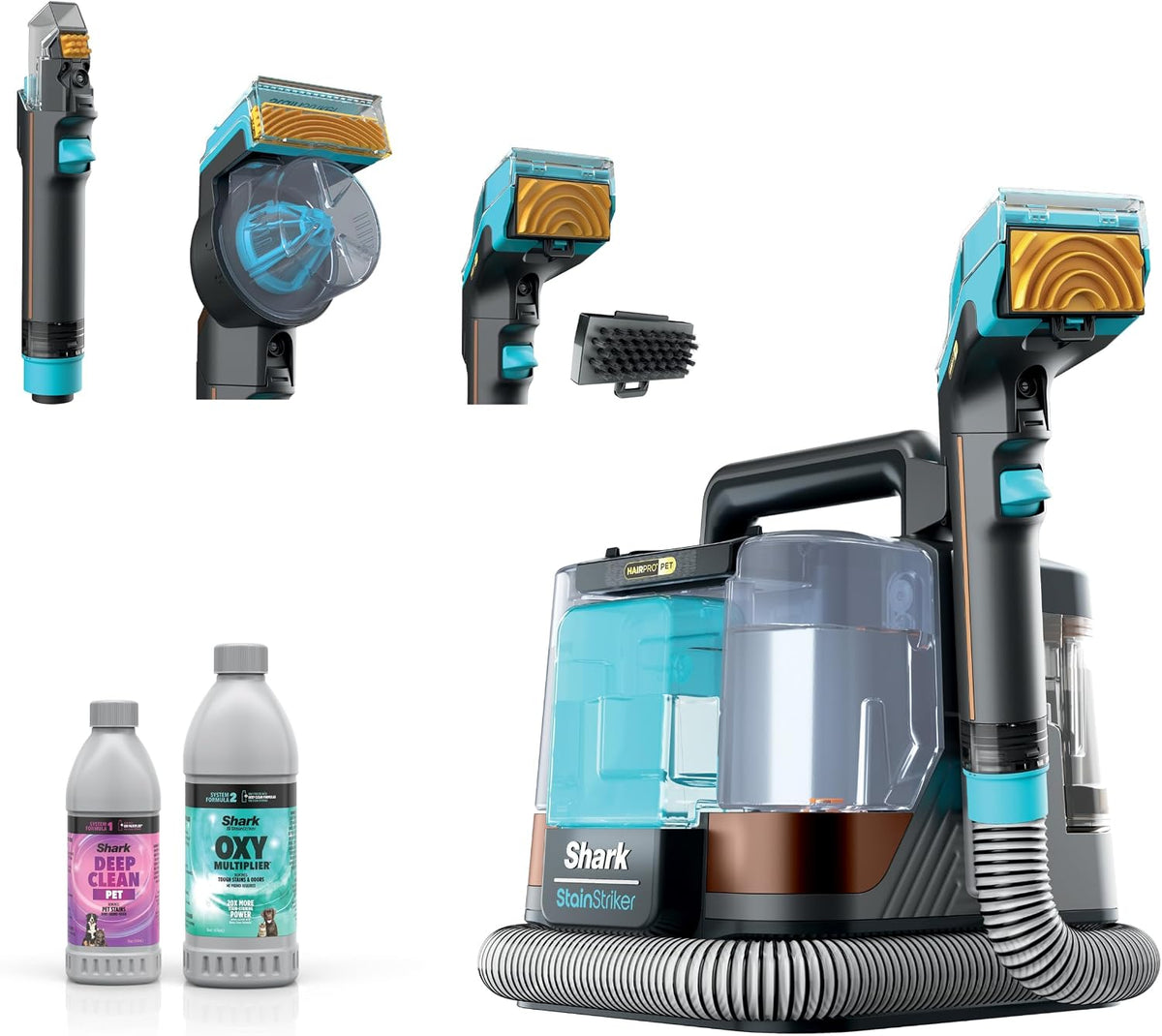 Shark StainForce Cordless Stain, Odor & Urine Remover, 2 Tools - Copper