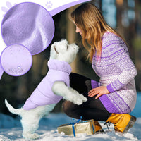 Warm Fleece Dog Jacket Coat for Small Medium Dog Winter Clothes Girl – Essentials for Dogs - Purple / Medium - image 3