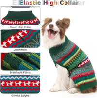 Dog Sweater - Winter Coat Apparel Clothes with Colorful Stripes for Cold Weather – Essentials for Dogs - Medium/Large / Green - image 3