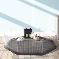 Rabbit Hay Feeder Bag Hanging Hay Rack – Essentials for Small Pets - 2 Windows / Pattern Black - image 2