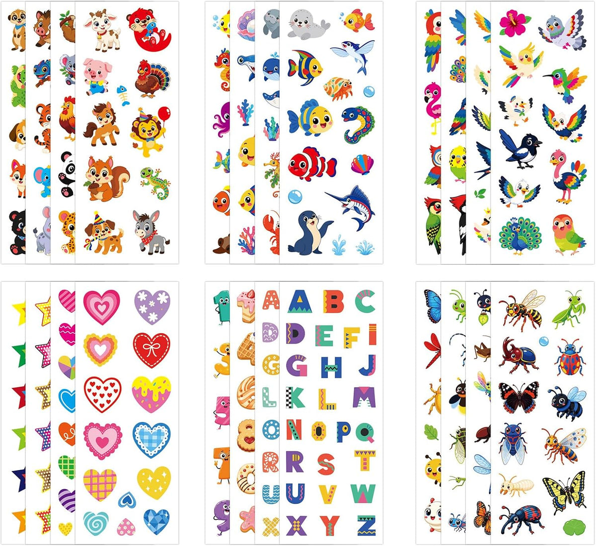 Puffy 3D Sticker for Kid & Toddler 500+ Variety Pack Cute Scrapbook - Animal Style