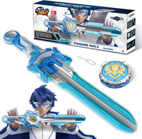 Infinity Nado sword launcher spinning top, Gale Wings metal battle top with sword-shaped launcher