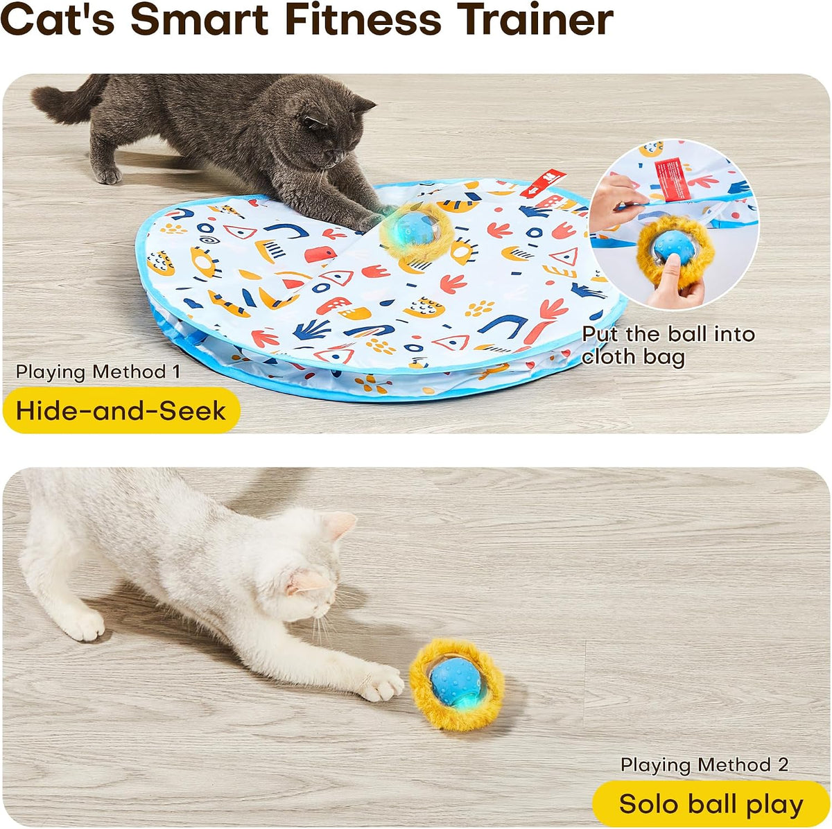 Potaroma Interactive Cat Toys, Fast Moving Ball in Play Mat - image 2