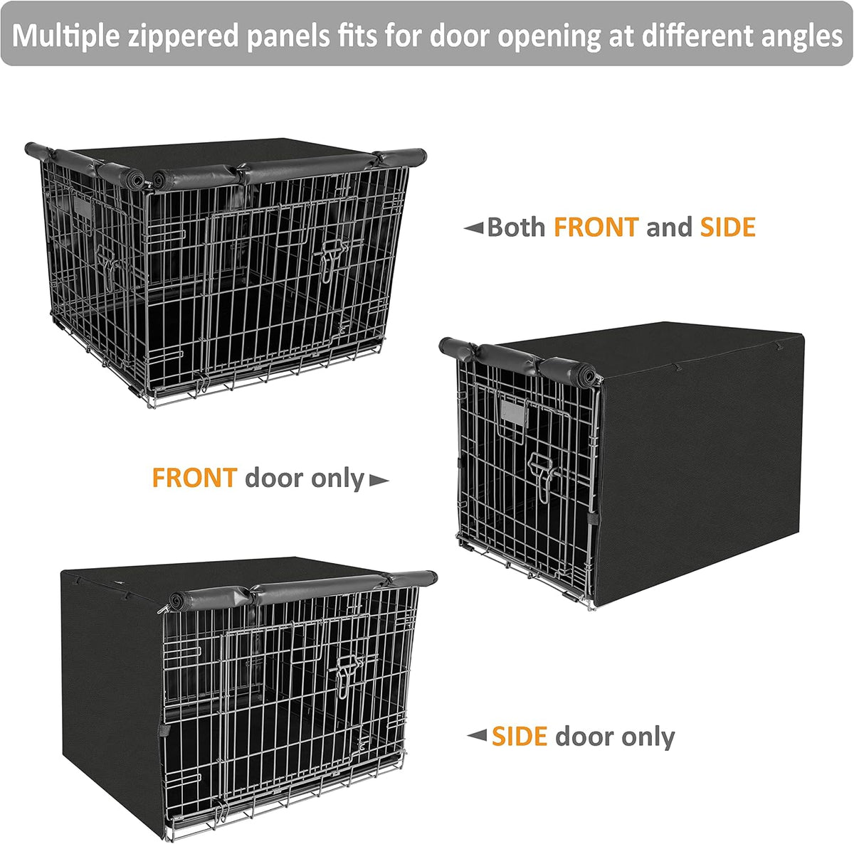 X-ZONE PET Dog Crate Cover Waterproof Kennel Cover - 24.0"L x 18.0"W x 20.0"H / Black - image 4