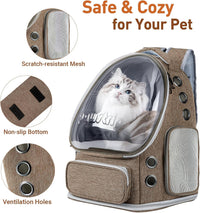 Cat Backpack Carrier Clear Bubble Window for Cats & Small Dogs up - Brown - image 3