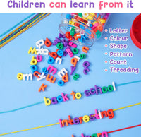 Wesiti alphabet lacing beads with uppercase and lowercase letters, ropes and buckets - view 9