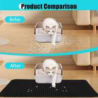 Cat Litter Mat 35"x24", Double Layer Waterproof Litterbox Mat - 24" x 30" / Black - image 3