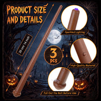 Skylety three light up magic wands in pink, purple and blue - view 24