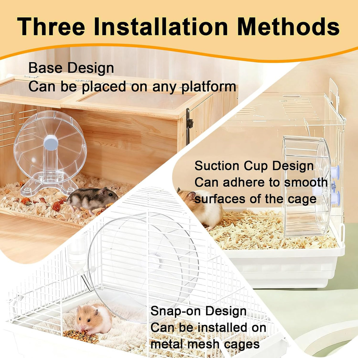 Hamster Wheel, 8.7" Super-Silent Exercise Wheels - Transparent / Large - image 3