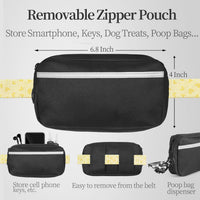 Hands Free Dog Leash with Zipper Pouch - yellow heart / Large - image 2