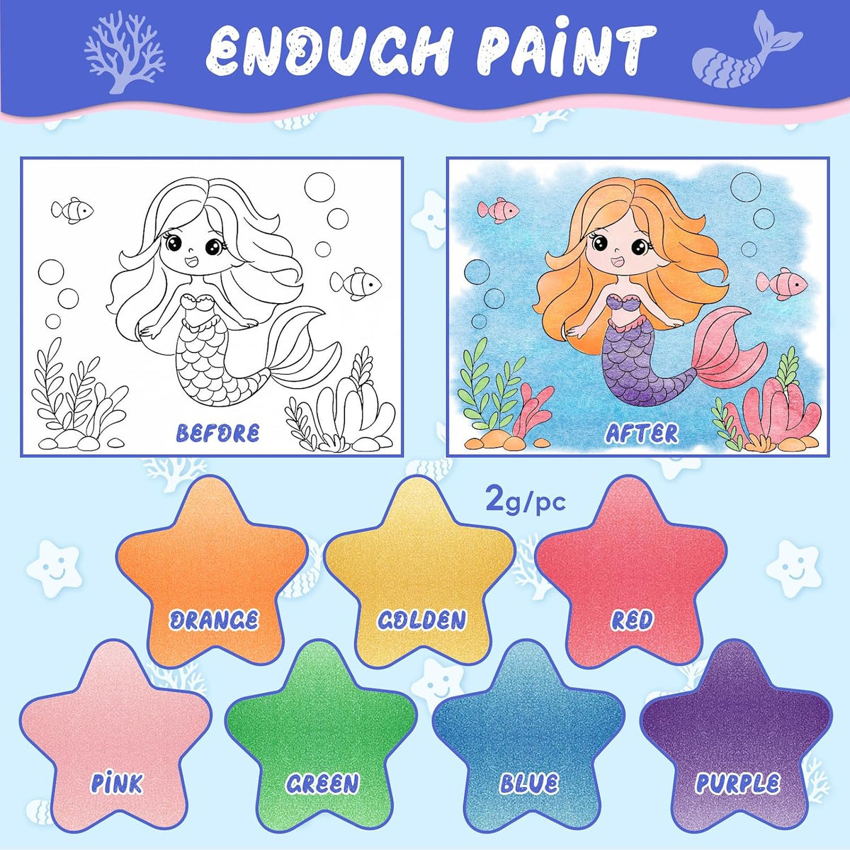 CHICAUP Paint with Water Coloring Books for Kids - Blue - image 3