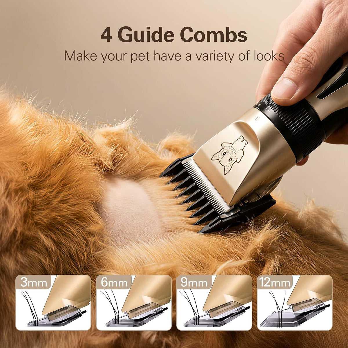 Highdas Dog Clippers for Grooming Low Noise - Red - image 2