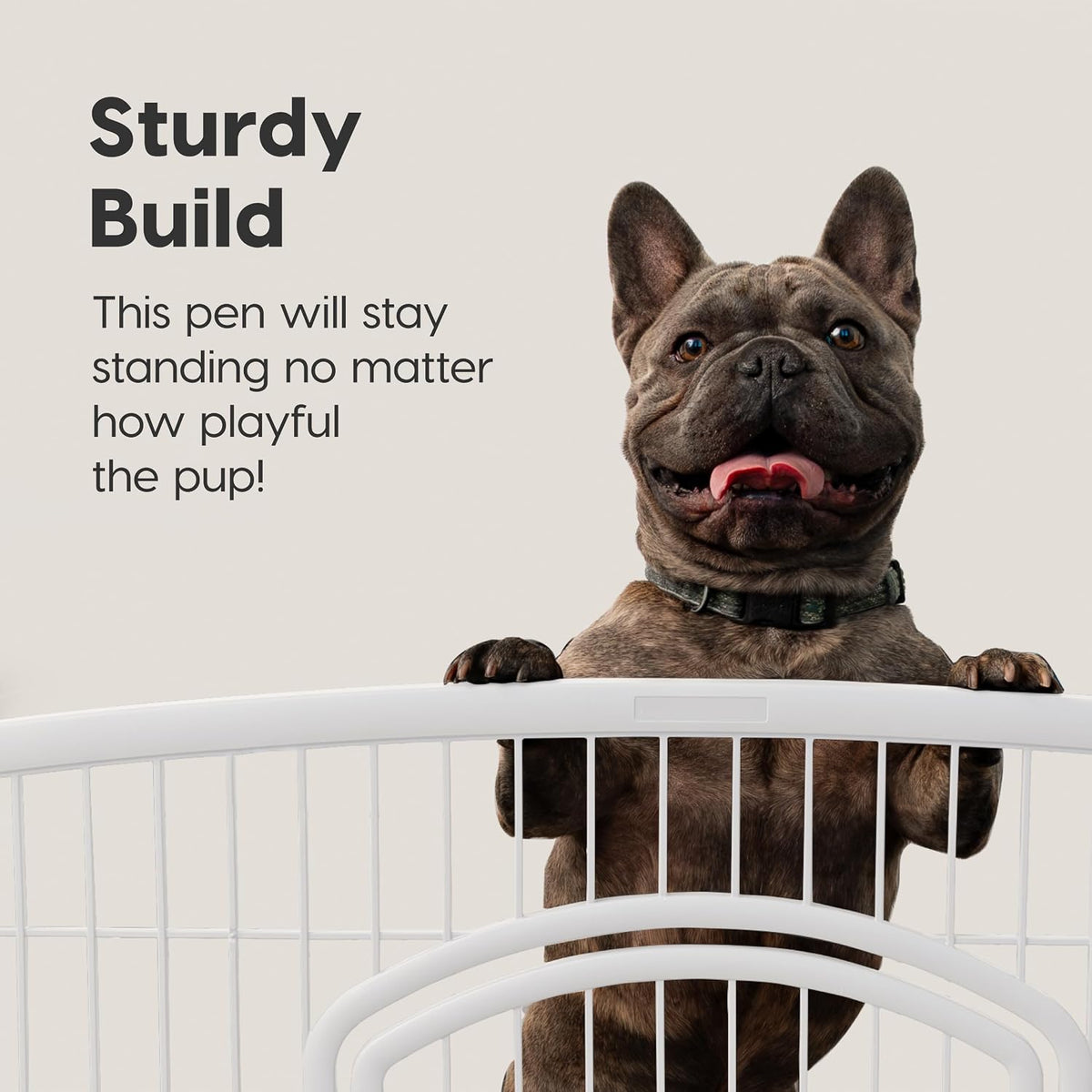 IRIS USA 4-Panel Dog Playpen, Pet Enclosure, Dark Gray – Essentials for Dogs - White / 4-Panel w/ Door - image 4