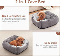 MIXJOY Dog Beds for Small Medium Dogs with Hooded Attached - 20.0"L x 19.0"W x 6.0"Th - image 4