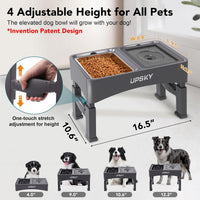 UPSKY 2-in-1 Elevated Dog Bowls Set with 4 Height Adjustable Stand - D-3 in 1 (Grey) - image 2