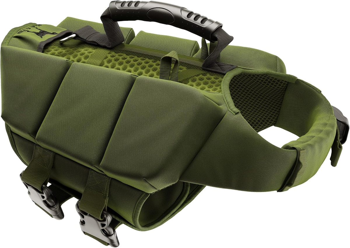 Dog Life Jacket, 3X Foam Dog Life Vest, Rescue Handle, L 28-32in – Essentials for Dogs - Green / S / 3 Cubes