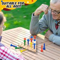Zhanmai 3 Sets Wooden Triangle Peg Travel Game - Multi-color Peg / 3 - image 3