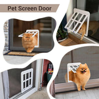 Dog Door for Screen Door, Cat Door Screen Small Dog Door Insert for Sliding Door Easy Install - 8.3" x 10.3" White Small - image 3