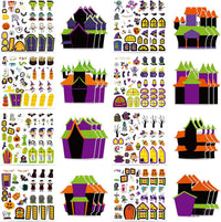 48PCS Halloween Make-a-face Stickers Halloween Characters Stickers - Halloween Haunted House