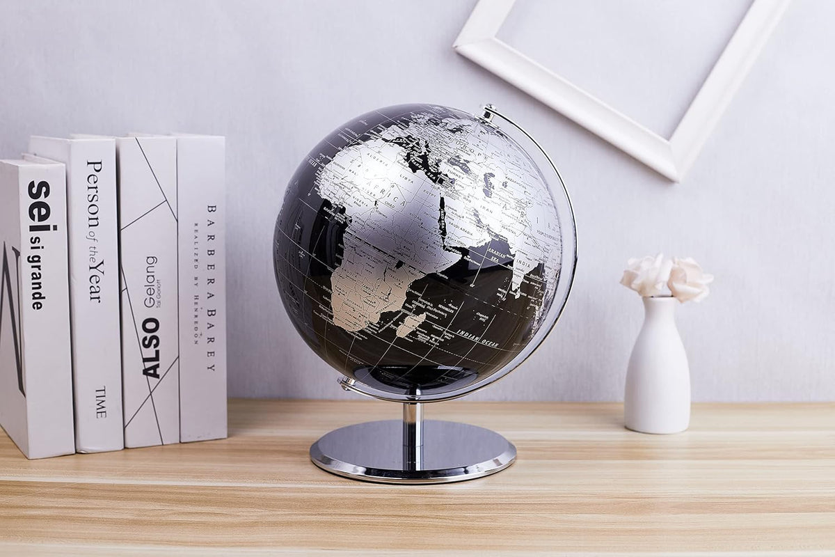 ANNOVA Metallic World Globe Black - 10-Inch - image 3