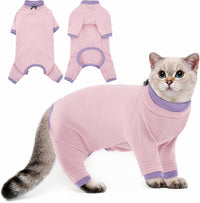 Sticky Hair Cat Clothes, Prevent Loss Pajamas - Small / LightPink