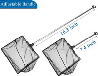 Aquarium Fish Net with Extendable Stainless Steel Long Handle Fine - Large - image 2