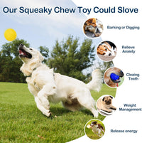 2 Pack Indestructible Squeaky Dog Balls for Aggressive Chewers - Blue+Yellow - image 4