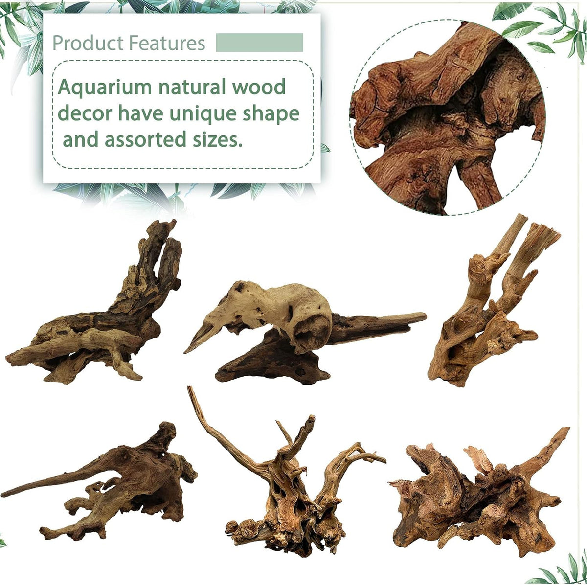 Tfwadmx Natural Driftwood for Aquarium Decor 5-8" Fish Reptile Tank - XL: 1 Pack(11 - 17 inches) - image 3