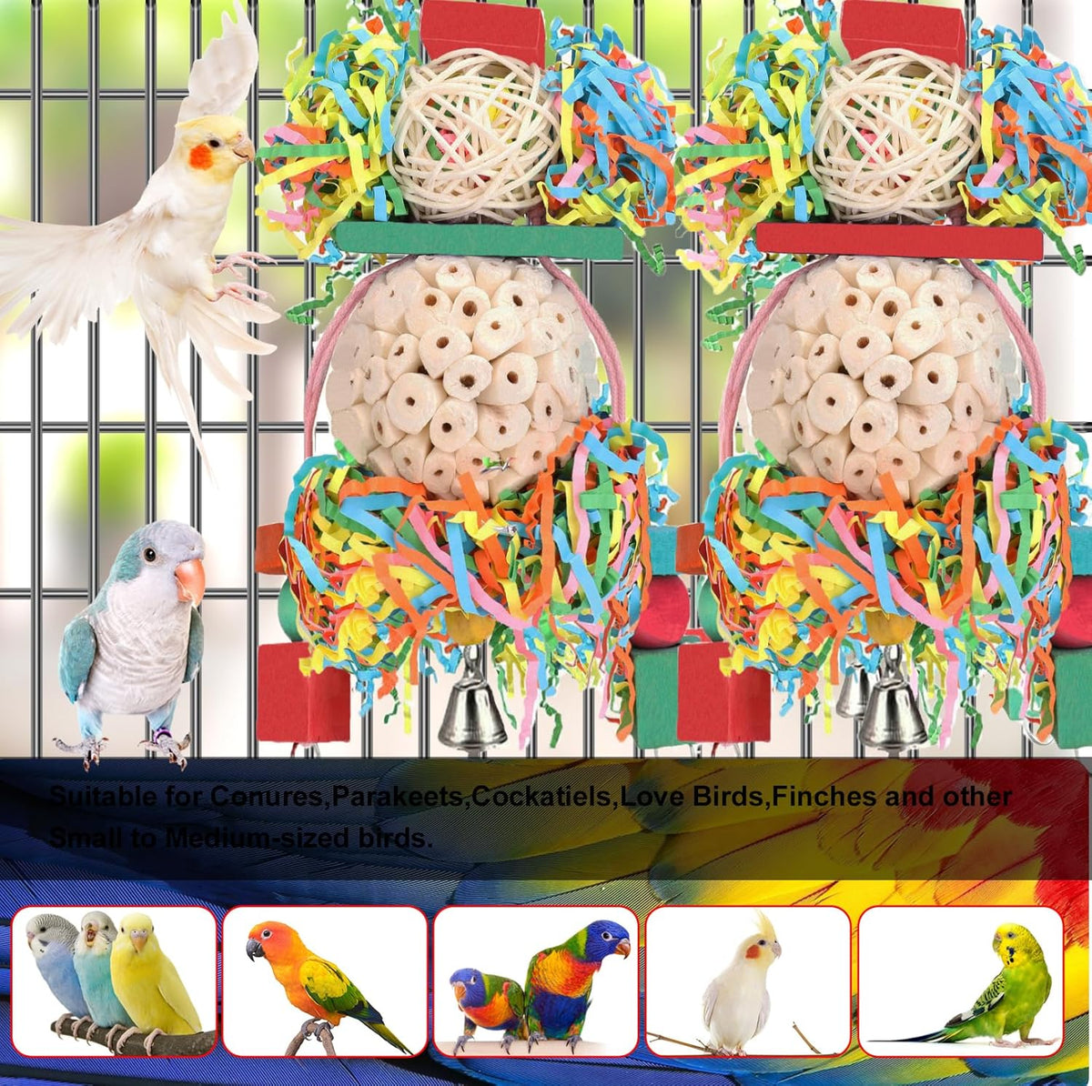 Bird Toys, Cockatiel, Conure, Love Birds, Parakeets - Medium A - image 3