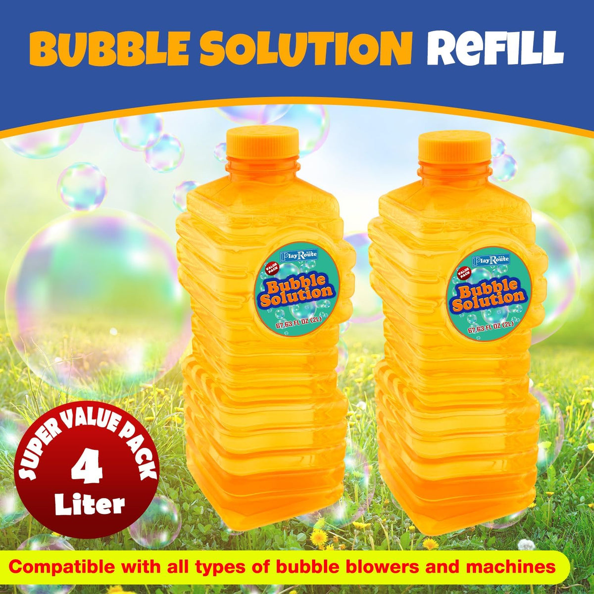 PlayRoute Bubble Solution, Bubbles Refill Solution 4L/136oz. - 2-pack - image 2