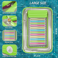 Inflatable Tanning Pool Lounger Float - Lime Green / Large - image 4