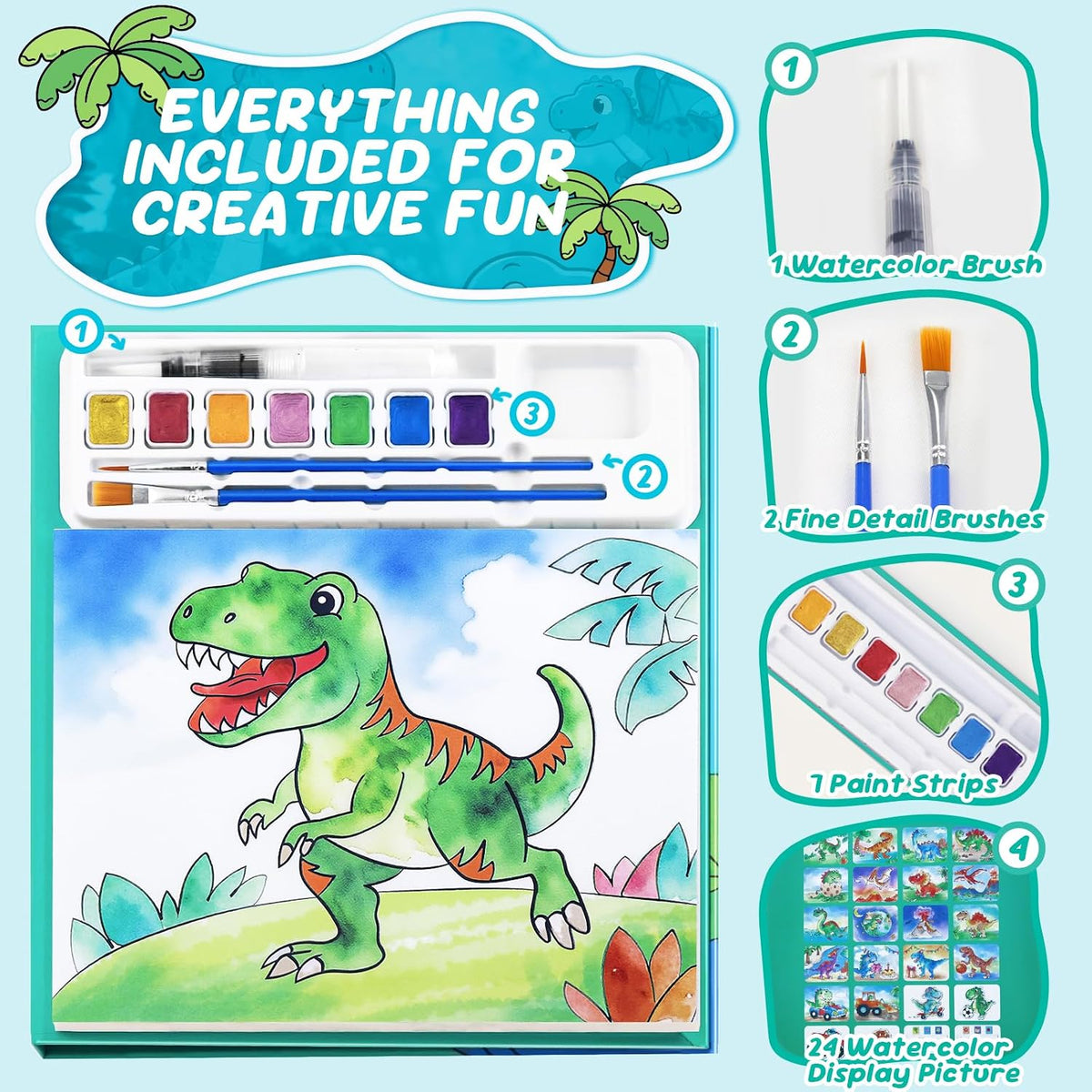CHICAUP Paint with Water Coloring Books for Kids - Green - image 2