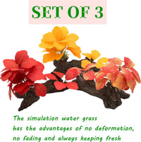 M2cbridge Artificial Fish Tank Plants Aquarium Plant Aquatic Water - 3pcs Big Colorful - image 2