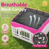 Dog Playpen Mesh Top Cover - Pink / Fits 36" 4-Panel dog playpen - image 4
