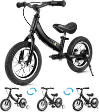 bikeboy 2 in 1 balance bike with pedals and hand brake, 12 14 16 inch wheels - view 3