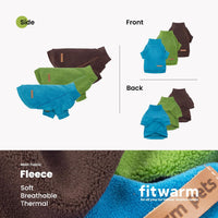 Fitwarm 3 Pack Classic Fleece Dog Sweater - X-Small / Bright Blue Green Brown - image 2