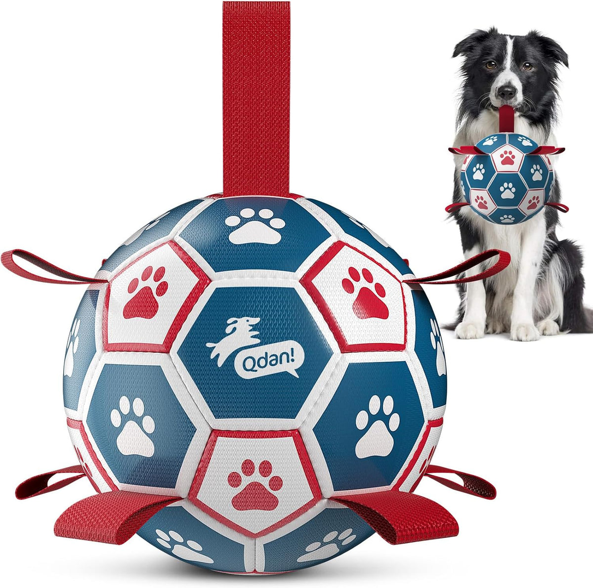 QDAN Dog Balls, Herding Balls for Dogs - Red-Blue / Medium Size 2 (6 Inch)