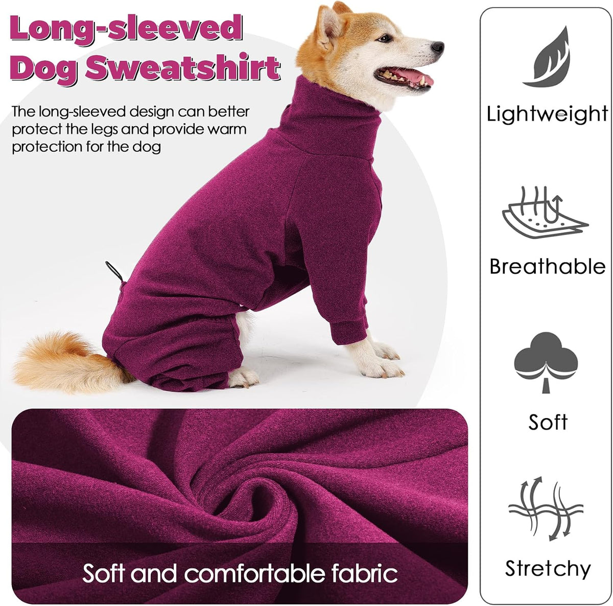 Dotoner Pullover Dog Sweater with Leash Hole - X-Small / Red - image 2
