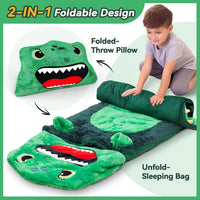 iPlay, iLearn Kids Unicorn Sleeping Bag - Dinosaur - image 4