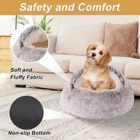 Cat Bed Cave, Cat Beds for Indoor Cats, Washable Hooded Cat Beds - 24.0"L x 24.0"W x 14.0"Th / Coffee - image 3