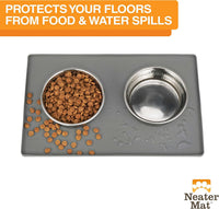 Neater Pet Brands Neater Mat Cat & Dog Food Mat - 19"L x 12"W / Gunmetal - image 2