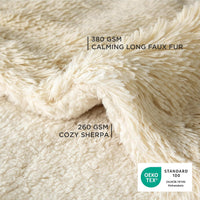 Bedsure Waterproof Dog Blankets for Large Dogs, Fluffy Faux Fur - Cream / L(40x50") - image 2