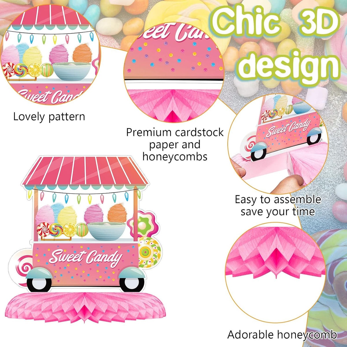 10 Pcs Candy Party Decorations Candyland Table Decor Welcome - Candy - image 4