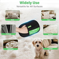 Pet-Hair-Removal-Glove 2Pcs, Double-Sided-Pet-Grooming-Glove Reusable Cat & Dog Hair Remover Mitt for Couch,Furniture,Carpet, Car Seat Electrostatic-Pet-Hair-Remover Efficient Pet-Hair-Cleaning-Glove