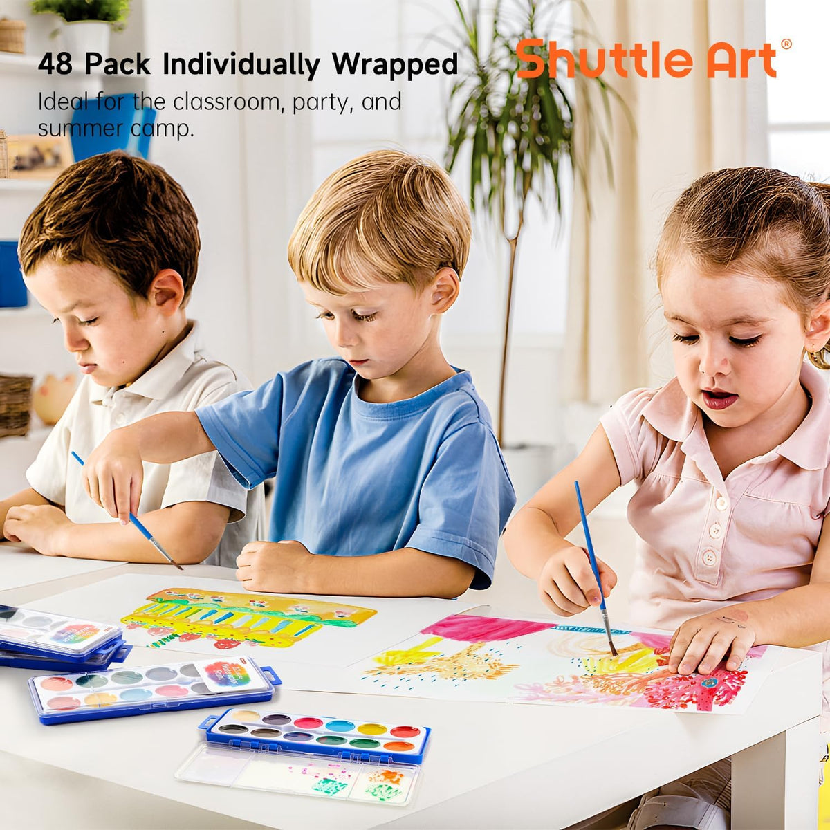 Shuttle Art 30 Pack Watercolor Paint Set Bulk - 12 Colors 48 Pack - image 4