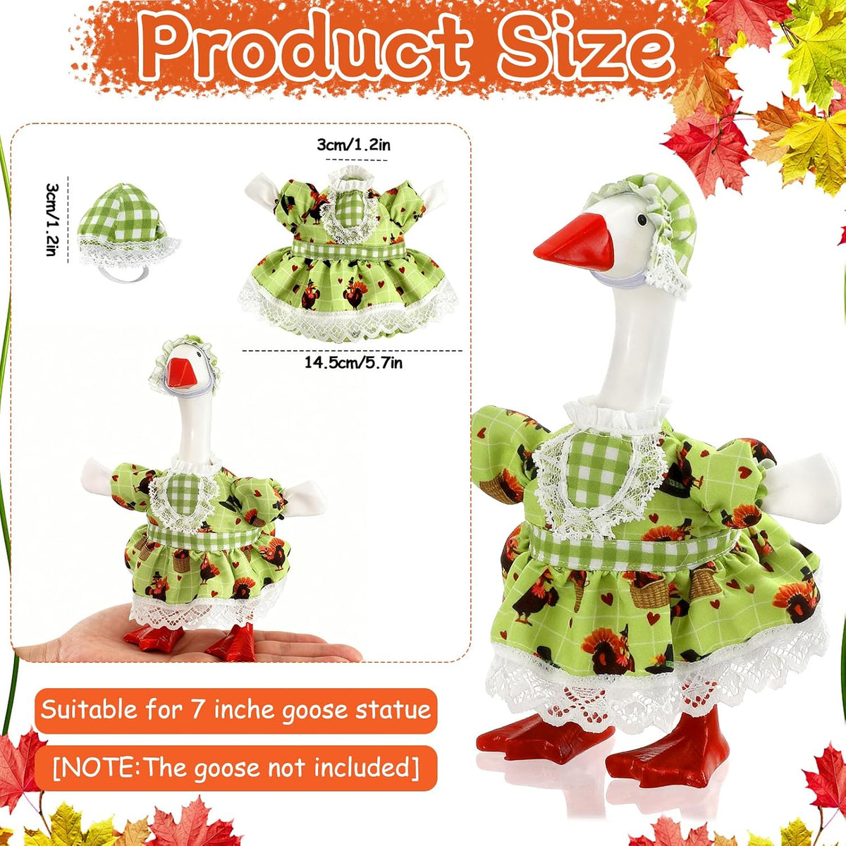 7 Inch Mini Desk Goose Outfits - Thanksgiving Color(green) - image 3
